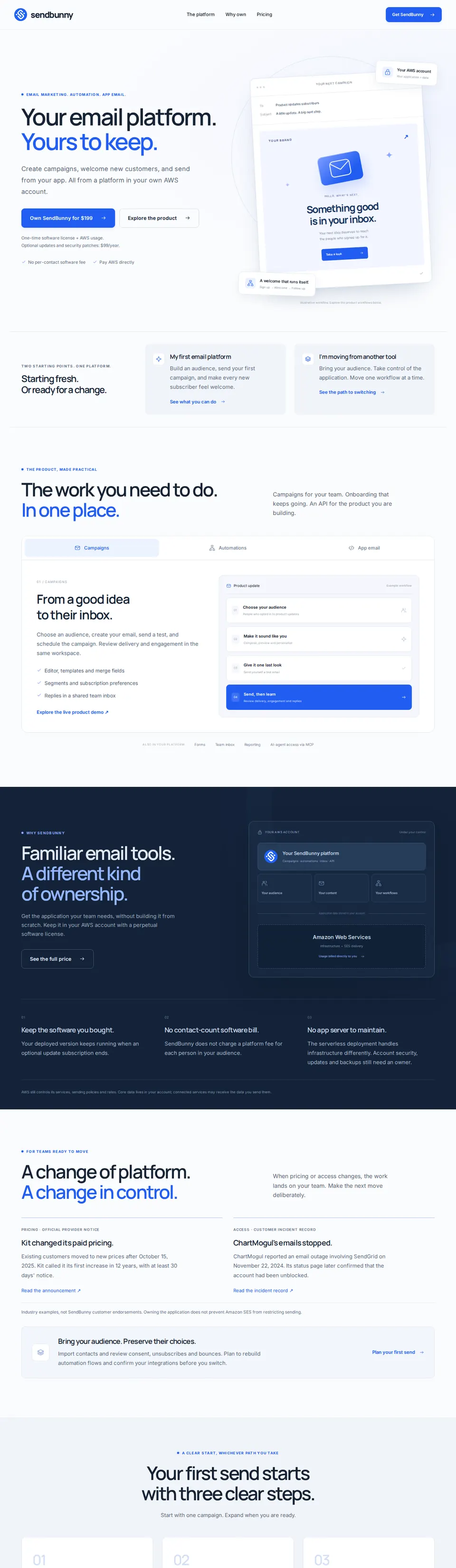 The Yours to keep landing page