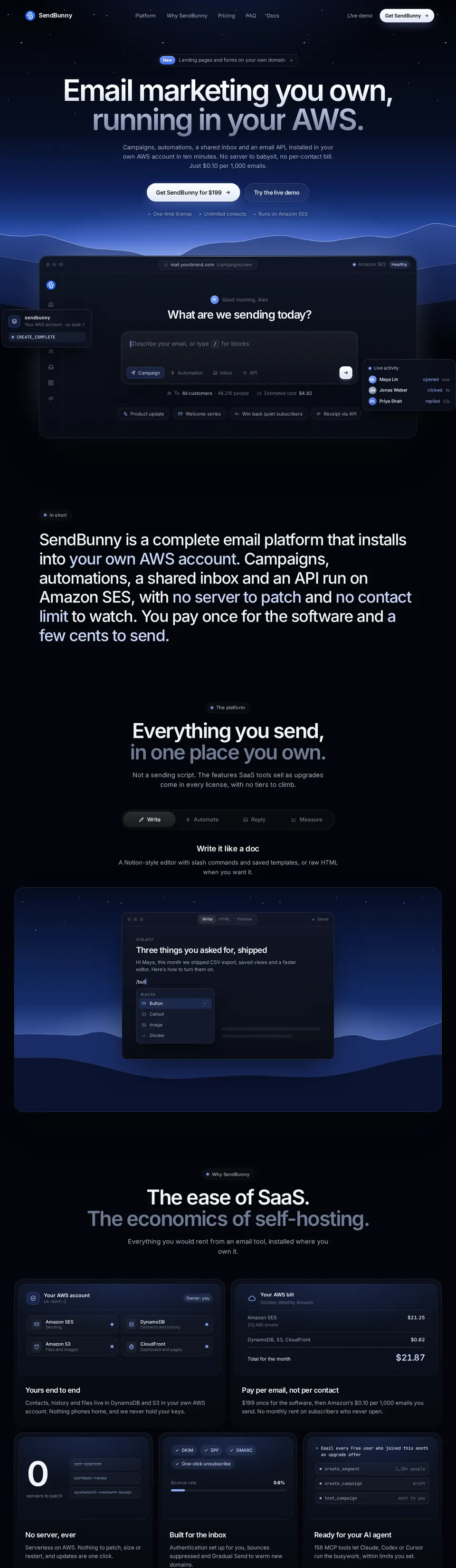 The Email marketing you own landing page